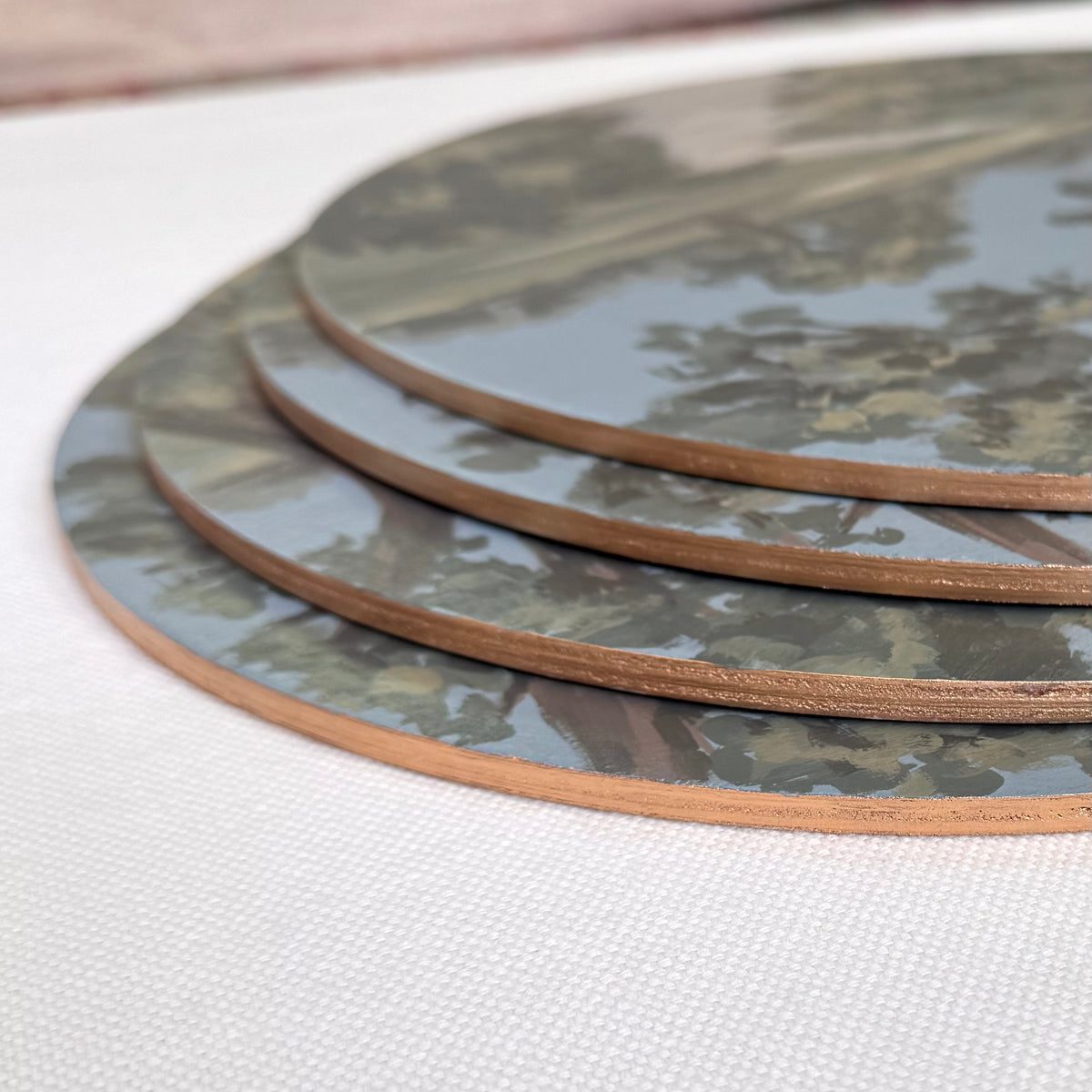 Pinewood Path | Hand-Painted Charger Set