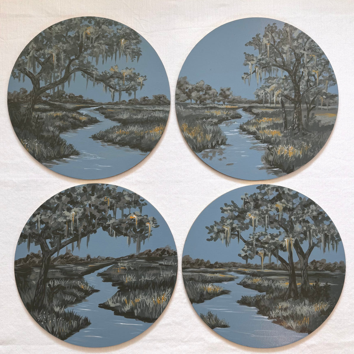 Marshland Blue | Hand-Painted Charger Set