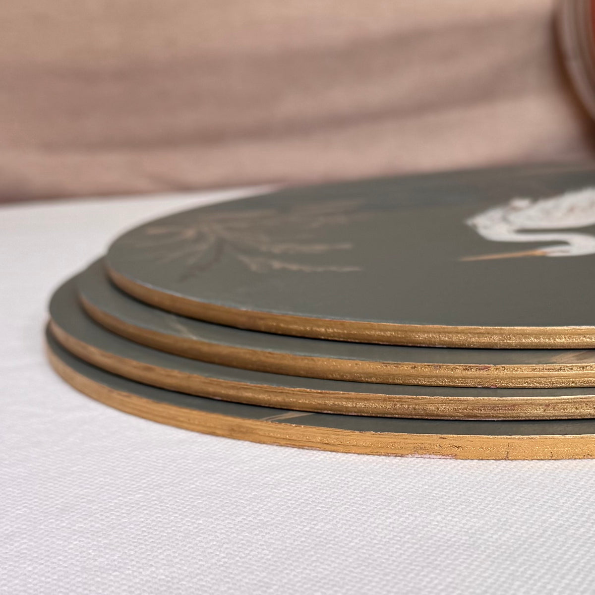 Evening Reeds | Hand-Painted Charger Set