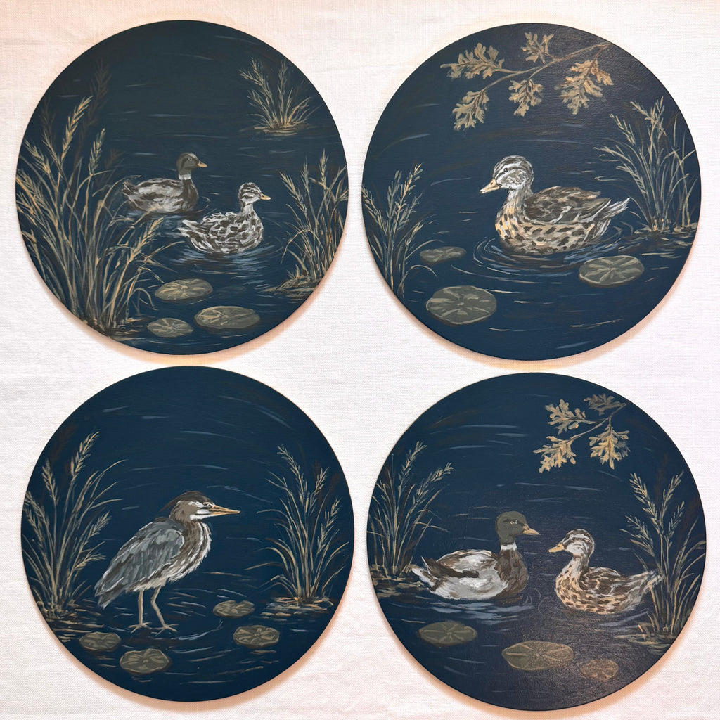 Midnight Marsh | Hand-Painted Charger Set