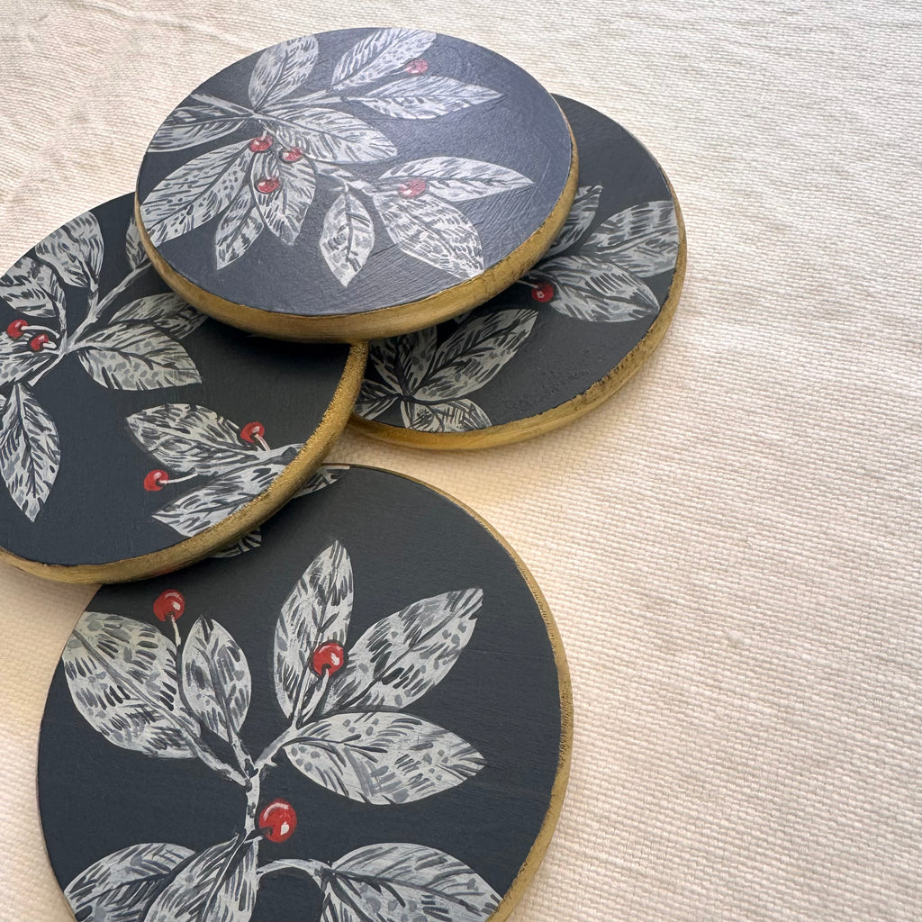 Berries at Dusk | Hand-Painted Coasters